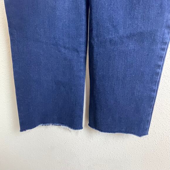 Betabrand Long M Pull-On Denim Pants Blue Stretch Straight Raw‎ Hem - Picture 3 of 8